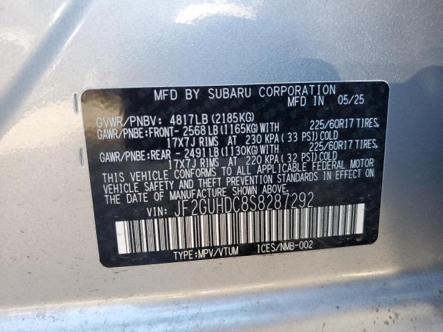 JF2GUHDC8S8287292 - 2025 SUBARU CROSSTREK PREMIUM Gümüş foto 12