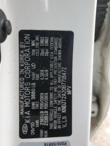 KNDJT2A20B7718472 - 2011 KIA SOUL + WHITE photo 12