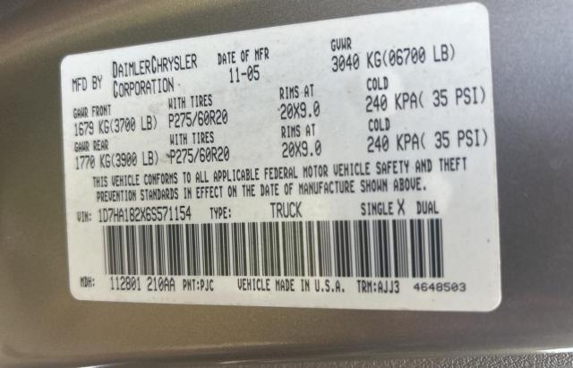 1D7HA182X6S571154 - 2006 DODGE RAM 1500 ST 银色 照片 10