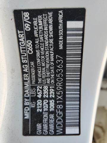 WDDGF81X59R053637 - 2009 MERCEDES-BENZ C 300 4MATIC WHITE photo 12