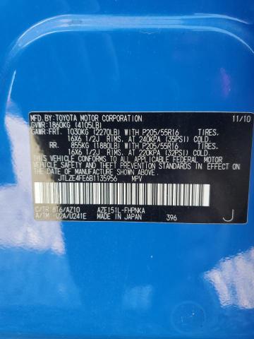 JTLZE4FE6B1135956 - 2011 TOYOTA SCION XB 蓝色 照片 12