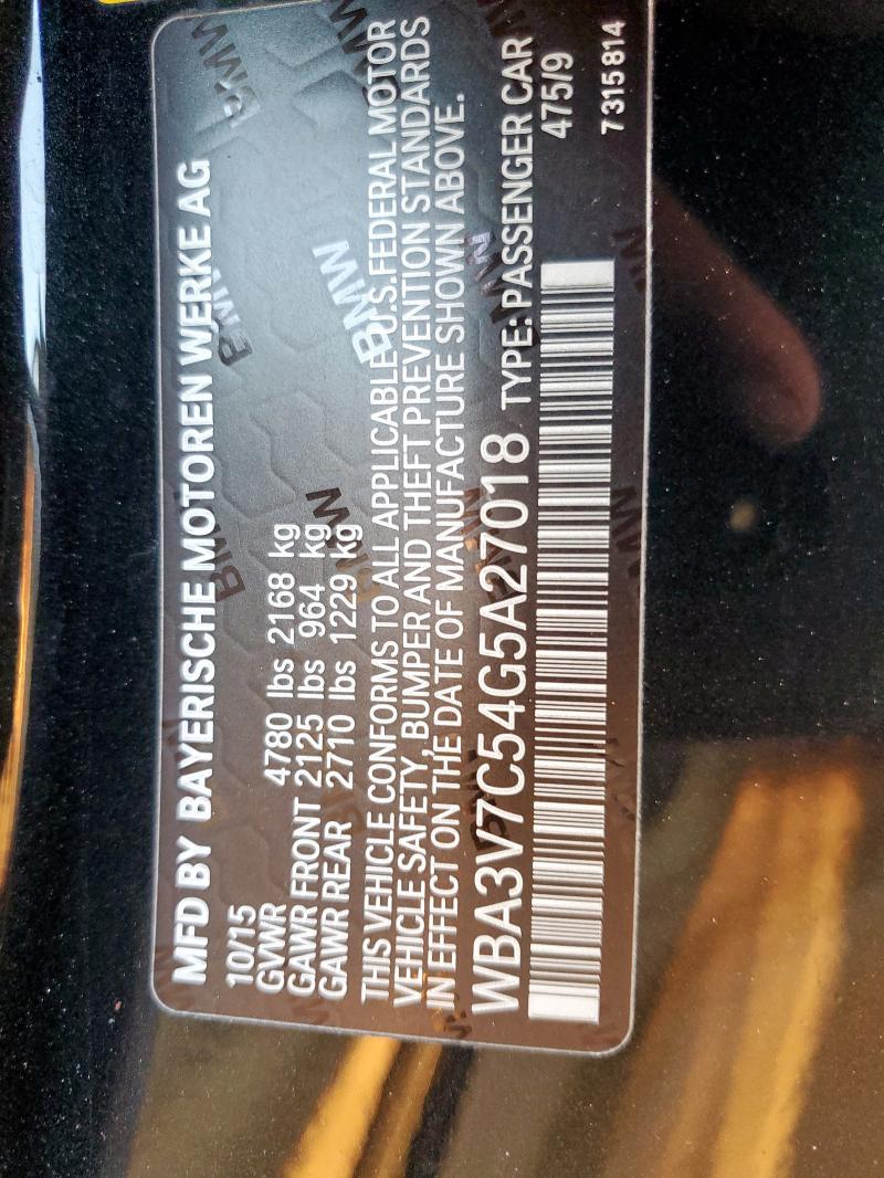 WBA3V7C54G5A27018 - 2016 BMW 428 I SULEV BLACK photo 12