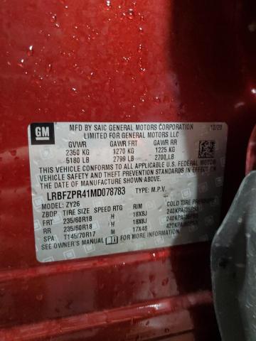 LRBFZPR41MD078783 - 2021 BUICK ENVISION ESSENCE წითელი ფოტო 13