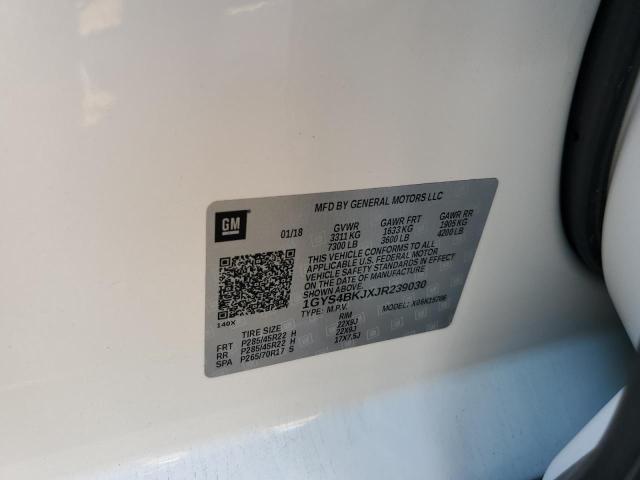 1GYS4BKJXJR239030 - 2018 CADILLAC ESCALADE LUXURY Blanco foto 13