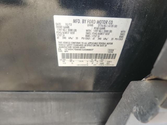 1FM5KYB89EGA98807 - 2014 FORD EXPLORER BLACK photo 13