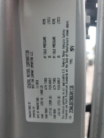 2CNALBEC9B6301138 - 2011 CHEVROLET EQUINOX LS SILVER photo 13