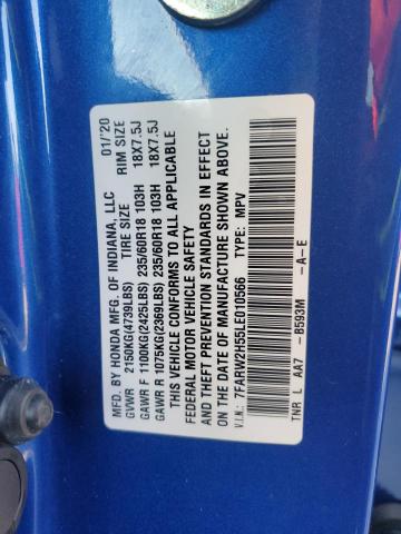 7FARW2H55LE010566 - 2020 HONDA CR-V EX Синий фото 12