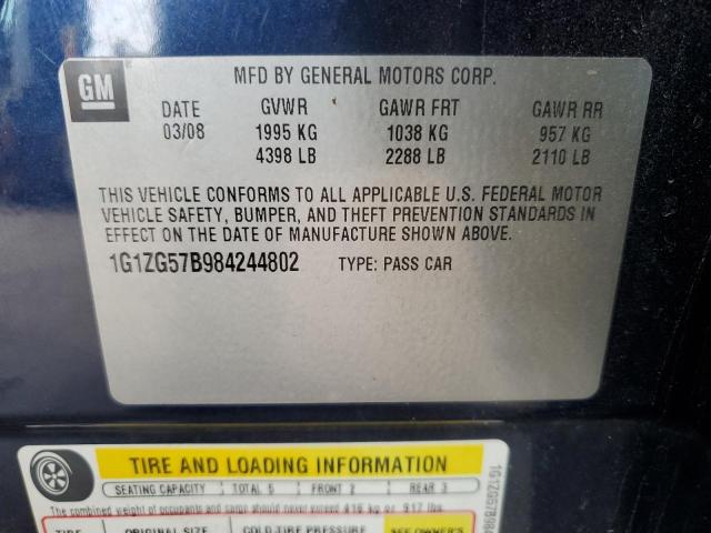 1G1ZG57B984244802 - 2008 CHEVROLET MALIBU LS Blau Foto 12