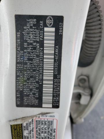 4T1BK36B56U139874 - 2006 TOYOTA AVALON XL 白色 照片 12