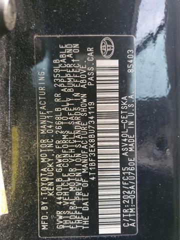 4T1BF3EK8BU734119 - 2011 TOYOTA CAMRY BASE Negro foto 12