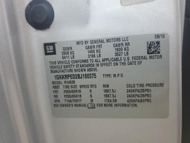 1GKKRPED2BJ180375 - 2011 GMC ACADIA SLE Silber Foto 13