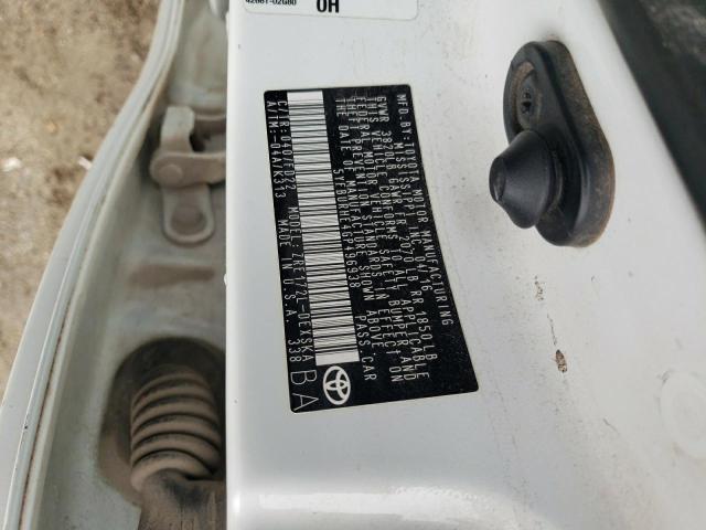 5YFBURHE4GP496938 - 2016 TOYOTA COROLLA L WHITE photo 12