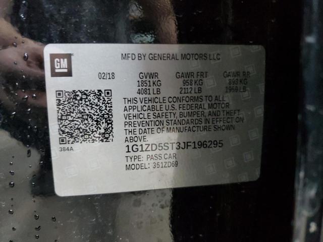 1G1ZD5ST3JF196295 - 2018 CHEVROLET MALIBU LT Schwarz Foto 12