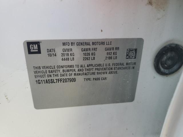 1G11A5SL7FF207909 - 2015 CHEVROLET MALIBU LS 白色 照片 12