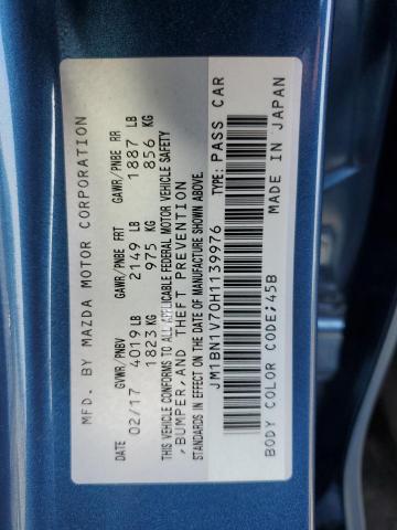 JM1BN1V70H1139976 - 2017 MAZDA 3 TOURING BLUE photo 12