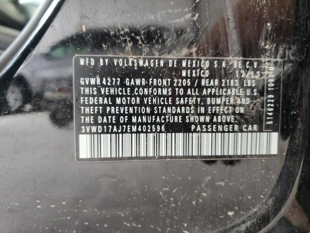 3VWD17AJ7EM402596 - 2014 VOLKSWAGEN JETTA SE BLACK photo 12