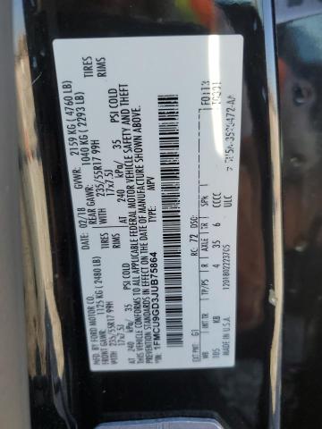 1FMCU9GD3JUB75864 - 2018 FORD ESCAPE SE 黑色 照片 13