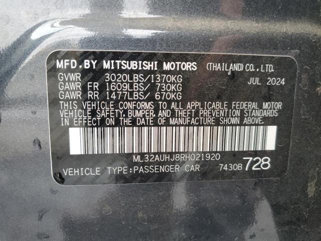 ML32AUHJ8RH021920 - 2024 MITSUBISHI MIRAGE ES ნაცრისფერი ფოტო 12