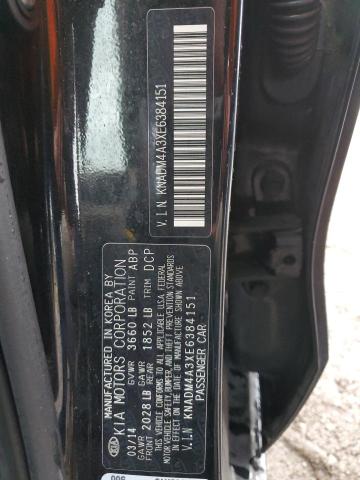 KNADM4A3XE6384151 - 2014 KIA RIO LX BLACK photo 12