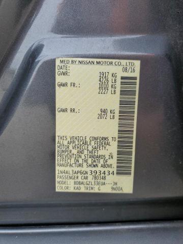 1N4AL3AP6GN393434 - 2016 NISS ALTIMA 2.5 GRAY photo 12