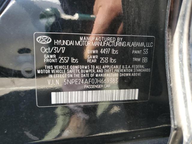 5NPE24AF0JH669383 - 2018 HYUNDAI SONATA SE 黑色 照片 12