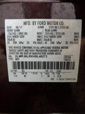 2LMPJ8LRXHBL48273 - 2017 LINCOLN MKX RESERVE Շագանակագույն լուսանկար 13