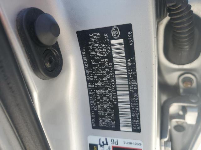 4T1BF1FKXDU256470 - 2013 TOYOTA CAMRY L SILVER photo 12
