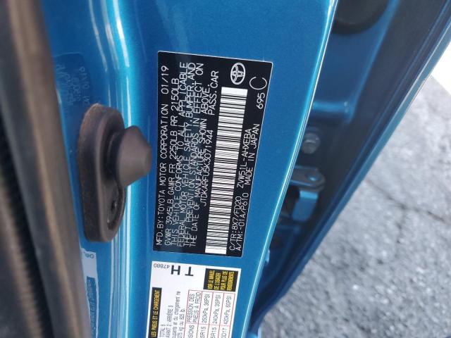 JTDKARFU5K3071944 - 2019 TOYOTA PRIUS Синий фото 13