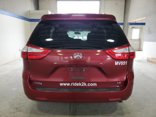 5TDKZ3DC3HS834096 - 2017 TOYOTA SIENNA LE ბურგუნდია ფოტო 6