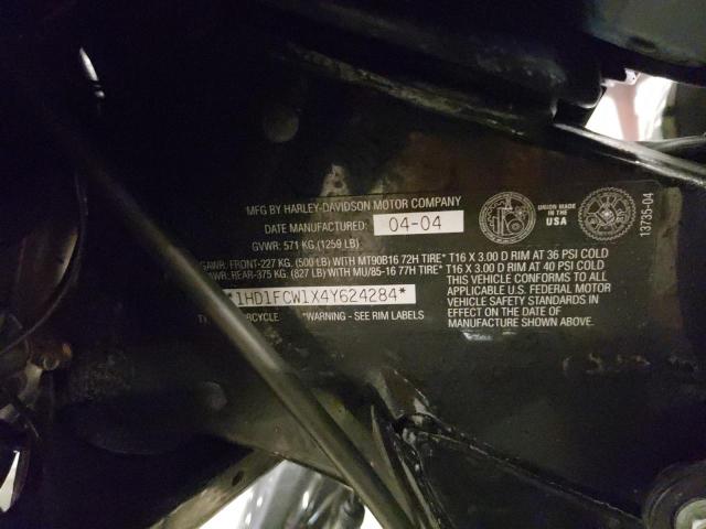 1HD1FCW1X4Y624284 - 2004 HARLEY-DAVIDSON FLHTCUI 黑色 照片 9