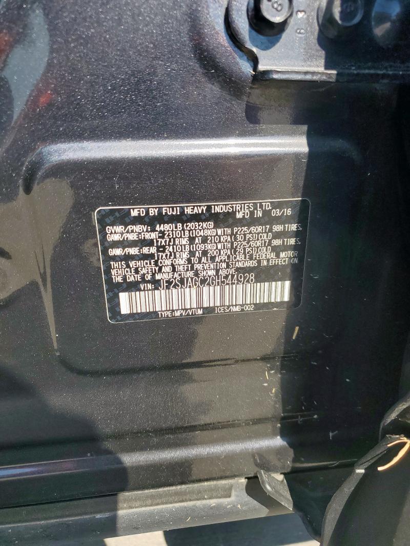 JF2SJAGC2GH544928 - 2016 SUBARU FORESTER 2.5I PREMIUM Գրաֆիտ լուսանկար 13