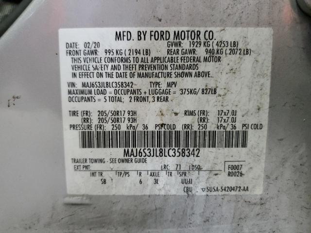 MAJ6S3JL8LC358342 - 2020 FORD ECOSPORT SES Silber Foto 13