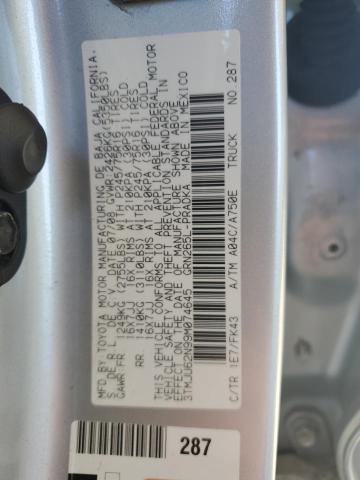 3TMJU62N99M074645 - 2009 TOYOTA TACOMA DOUBLE CAB PRERUNNER SILVER photo 12