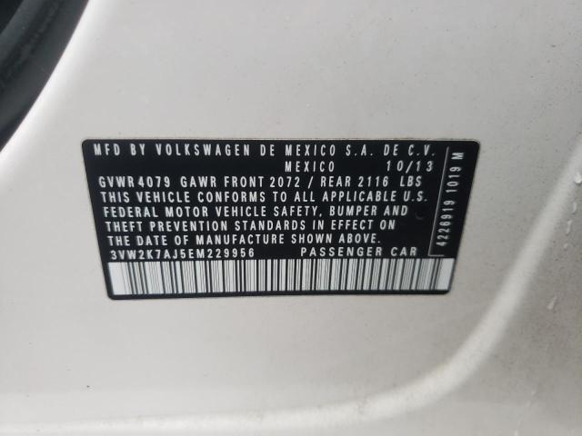 3VW2K7AJ5EM229956 - 2014 VOLKSWAGEN JETTA BASE WHITE photo 13