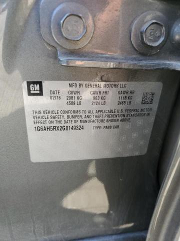 1G6AH5RX2G0149324 - 2016 CADILLAC ATS LUXURY ვერცხლისფერი ფოტო 12