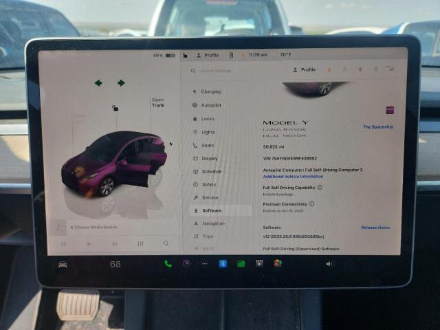 7SAYGDEE9NF438862 - 2022 TESLA MODEL Y Blau Foto 9