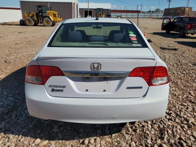 JHMFA36279S011711 - 2009 HONDA CIVIC HYBRID WHITE photo 6