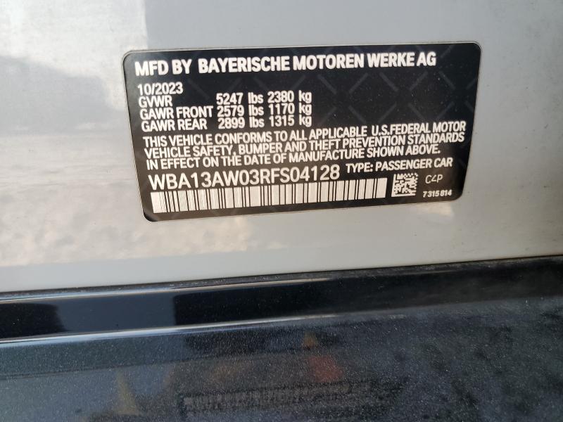 WBA13AW03RFS04128 - 2024 BMW M440XI GRAN COUPE GRAY photo 12