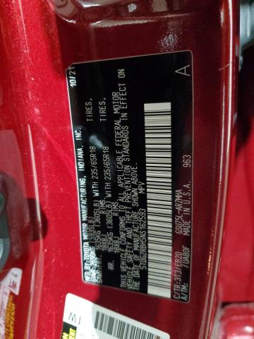 5TDGZRBH5NS162593 - 2022 TOYOTA HIGHLANDER XLE 栗色 照片 13