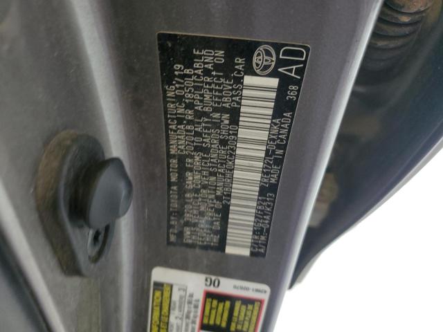 2T1BURHE0KC230910 - 2019 TOYOTA COROLLA L Qəhvəyi foto 12