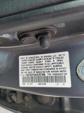 19XFB2F54DE267996 - 2013 HONDA CIVIC LX GRAY photo 12