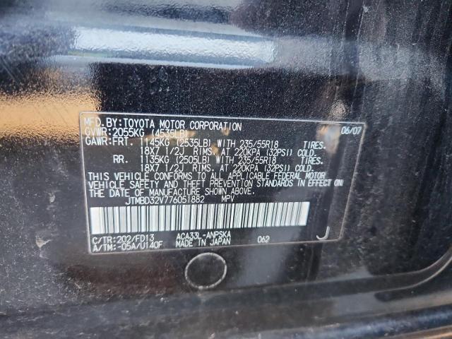 JTMBD32V776051882 - 2007 TOYOTA RAV4 SPORT BLACK photo 12