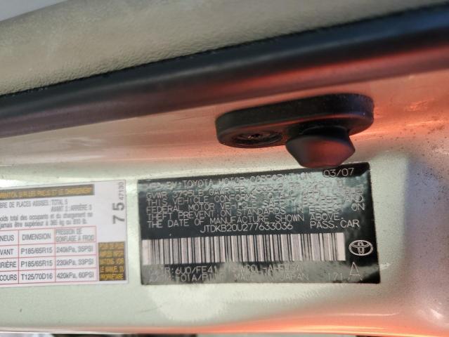 JTDKB20U277633036 - 2007 TOYOTA PRIUS GREEN photo 12