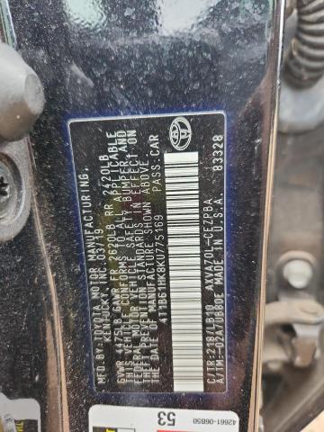 4T1B61HK8KU775169 - 2019 TOYOTA CAMRY XSE BLACK photo 13