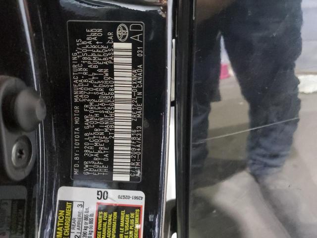 2T1BURHE5GC568407 - 2016 TOYOTA COROLLA L BLACK photo 13