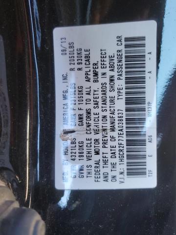1HGCR2F77EA038637 - 2014 HONDA ACCORD EX BLACK photo 12