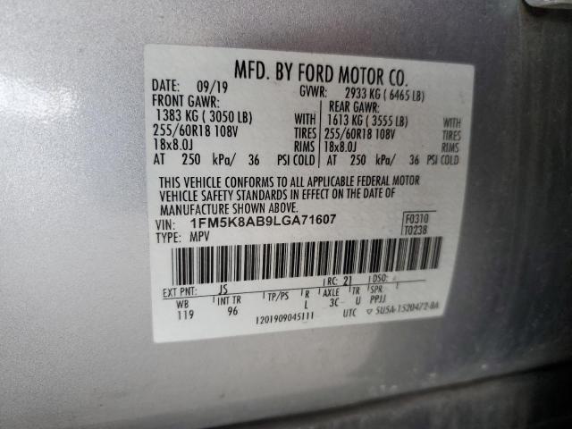 1FM5K8AB9LGA71607 - 2020 FORD EXPLORER POLICE INTERCEPTOR Gümüş foto 13