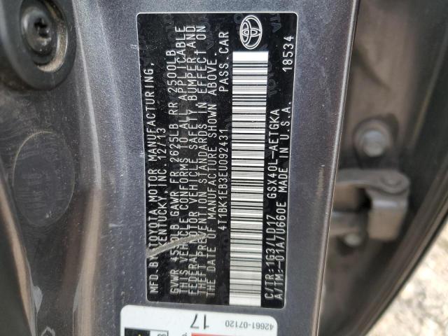 4T1BK1EB3EU092431 - 2014 TOYOTA AVALON BASE 灰色 照片 13