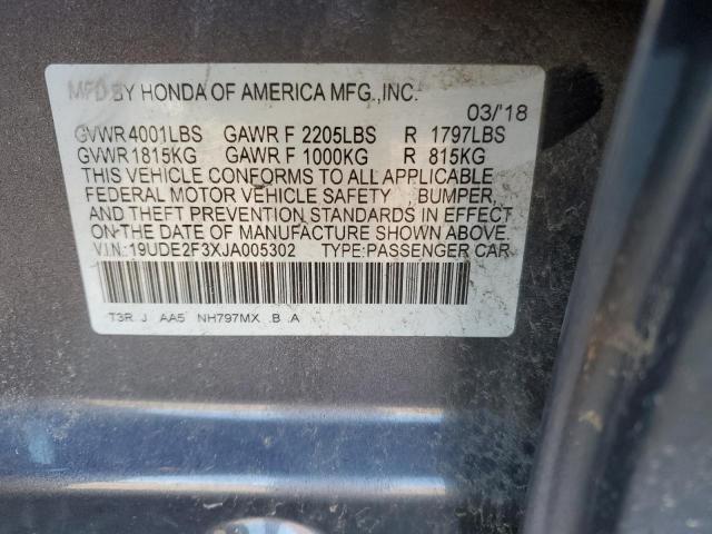 19UDE2F3XJA005302 - 2018 ACURA ILX BASE WATCH PLUS GRAY photo 12