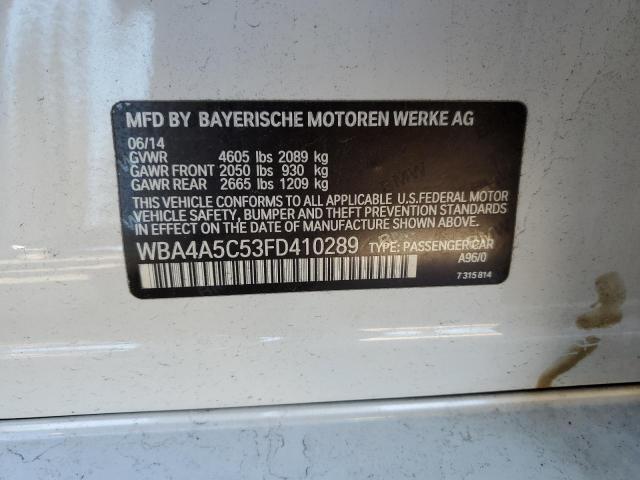 WBA4A5C53FD410289 - 2015 BMW 428 I GRAN COUPE WHITE photo 12